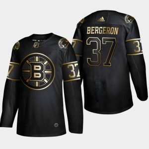 Herren Boston Bruins Eishockey Trikot Patrice Bergeron #37 2019 Golden Edition Authentic Player Schwarz